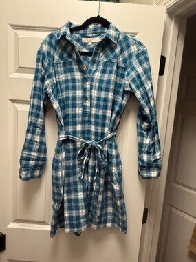 Loft, Flannel Belted Dress, Size XS